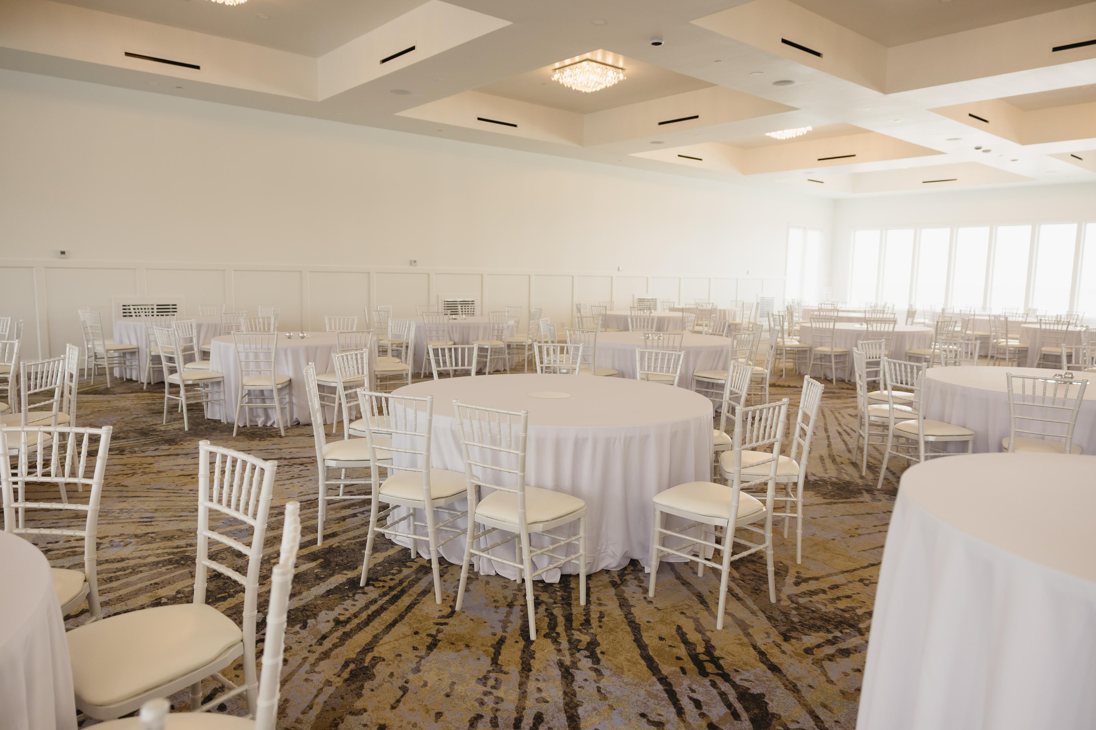 Grand ballroom set for a private celebration